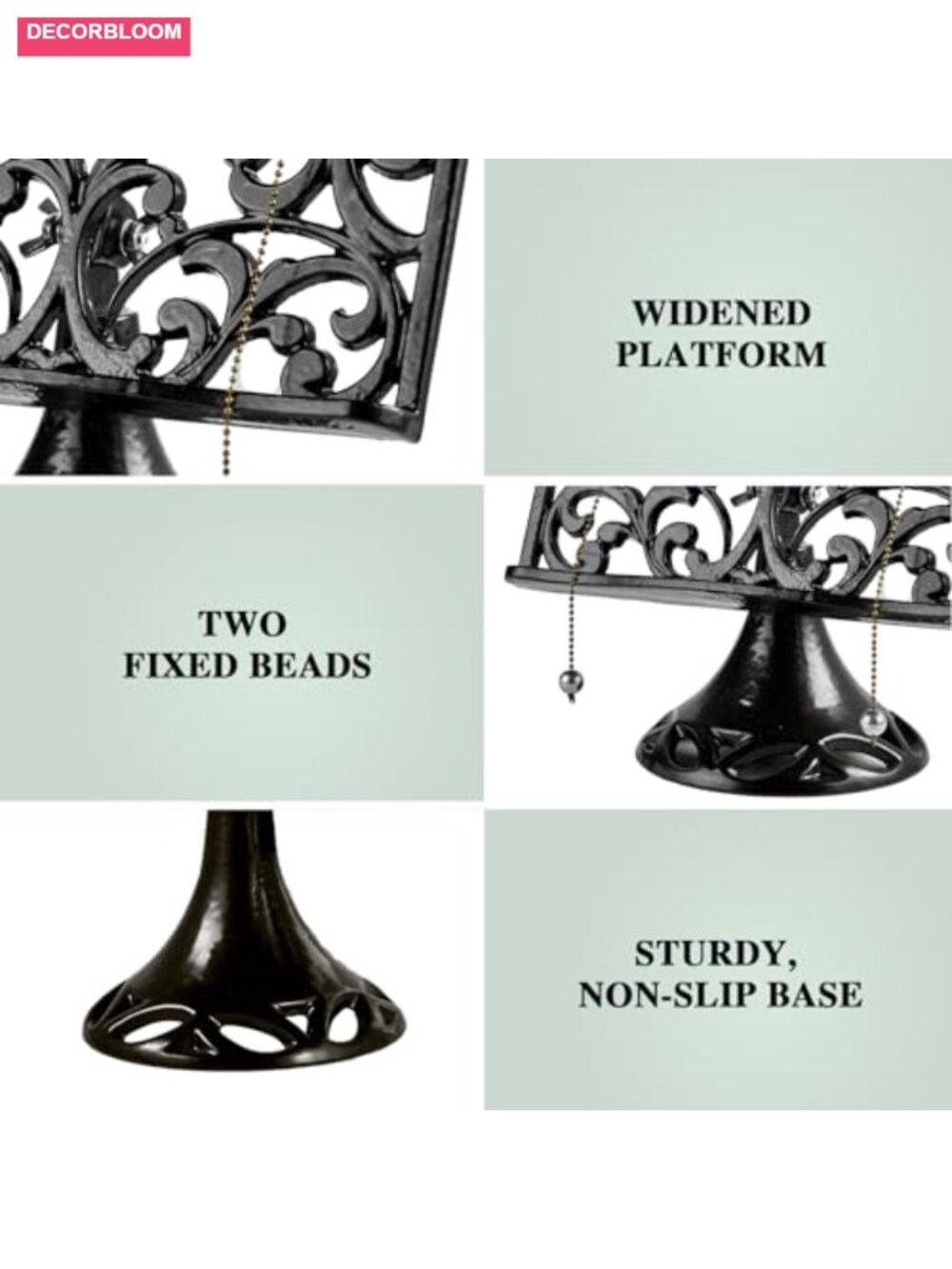 Industrial Cast Iron Cookbook Stand, Heavy Duty Recipe Book Holder for Kitchen - Picture 4 of 5